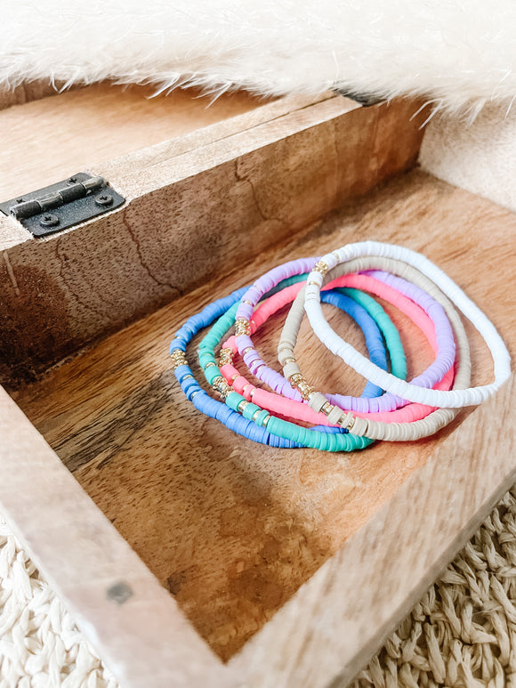Bahama Clay Bead Stacking Bracelet Set – Sweet Three Designs