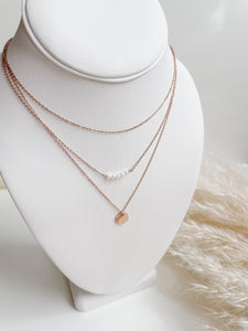 3 Piece Layering Coin/Pearl Necklace Set